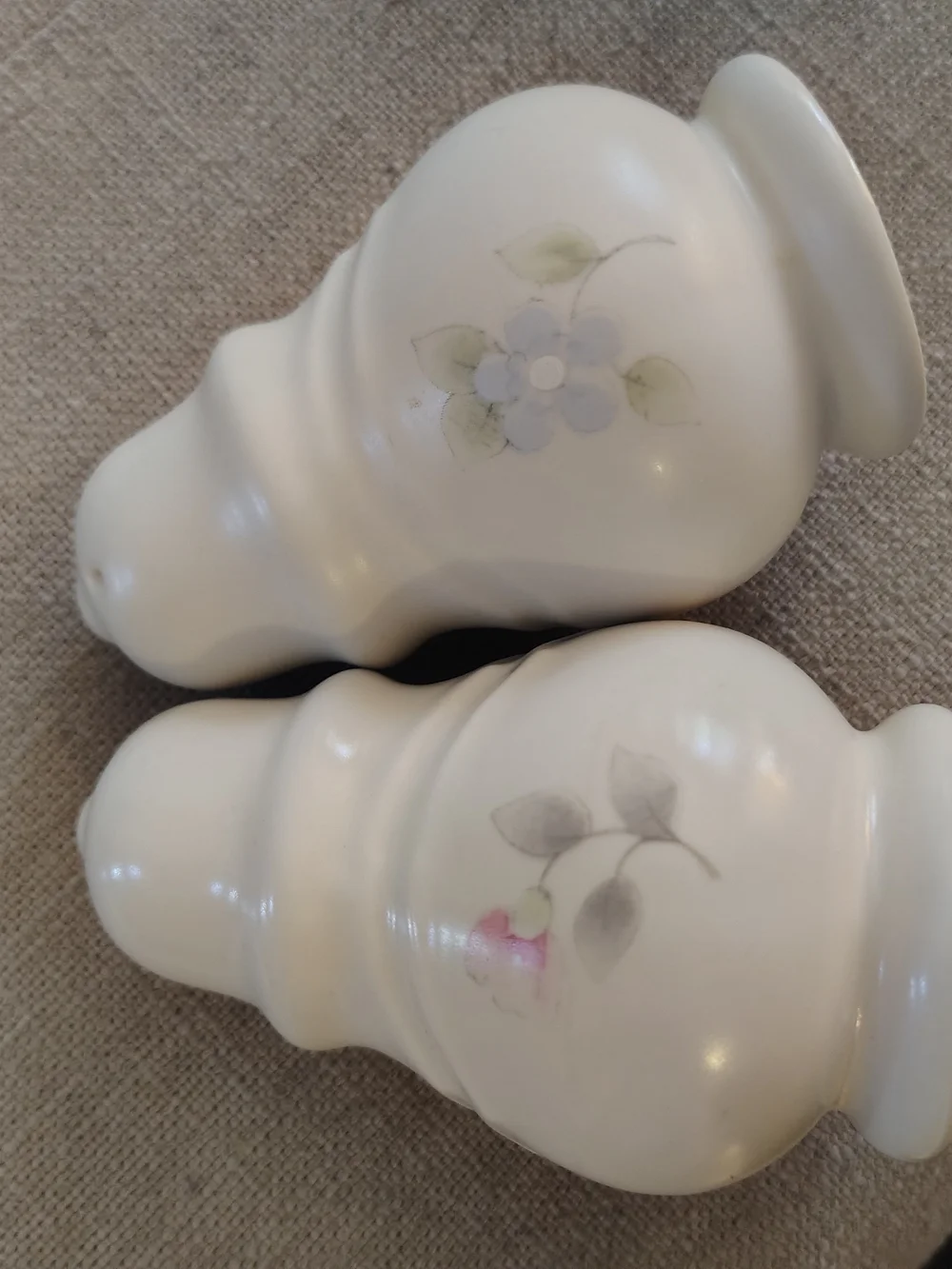 Pfaltzgraff Cream Floral Ceramic Salt & Pepper Shakers